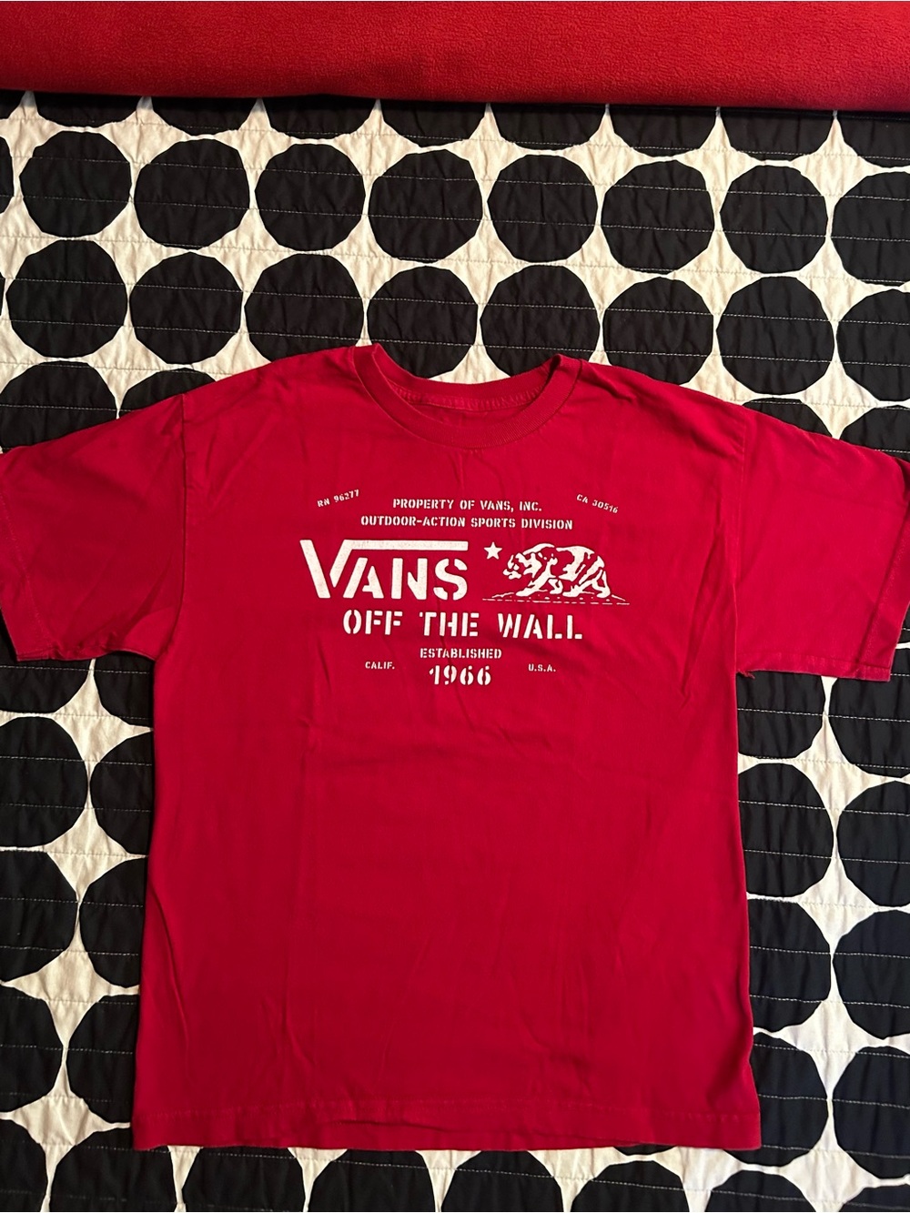 Vans Red Graphic 'Off The Wall' Logo Tee